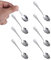 lasuroa 8pcs Stainless Steel Tiny Seasoning Spoons, 3.54in Small Condiment Scoop Demitasse Espresso Spoon Mini Tea Spoon Little Teaspoons for Appetizer Jars Sugar Honey & Seasoning Dispensing (Silver)