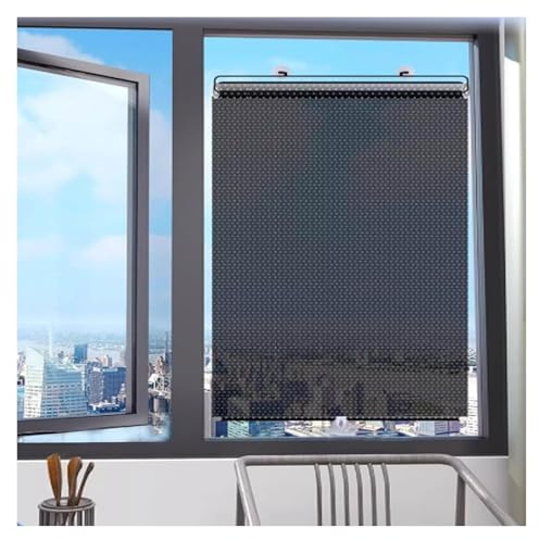 Suction Cup Roller Blind, Retractable Adjustable Sun Protection Privacy Screen for Balcony Window Office, No Drilling Required, 1 Pcs(50x125cm)