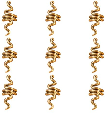 Cabilock DIY Hair Ring 9Pcs Snake Coil Hair Jewelry Set Dreadlock Accessories for Creative Braids