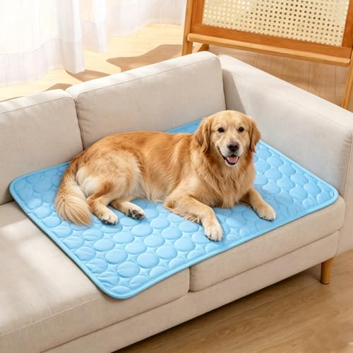 WARMAX Novaras Alfombra Refrescante para Perros y Gatos, Triple Capa Transpirable, Sin Gel ni Químicos, Lavable a Máquina, Portátil, para Hogar, Coche y Exterior