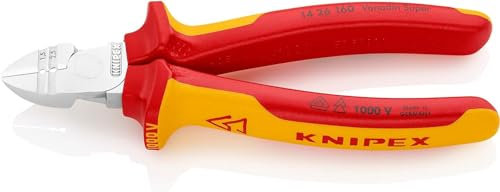 KNIPEX Abisolier-Seitenschneider auf SB-Karte isoliert mit Mehrkomponenten-Hüllen, VDE-geprüft verchromt 160 mm, 14 26 160 SB