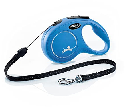 flexi® Classic S Seil 8 m blau, Roll-Leine für Hunde bis 12 kg