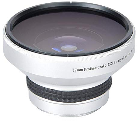 37mm 0.25X Super Fisheye Lens Additional Lens,Aluminum Alloy 2 Part Removable Macro Close-up Shooting Fisheye Effect Wide View Optical Glass Camera Photography Lens, is for 37mm Camera Lens Default