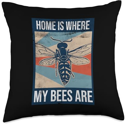 Home Is Where My Honey Bee Beekeeping Beekeeper Throw Pillow