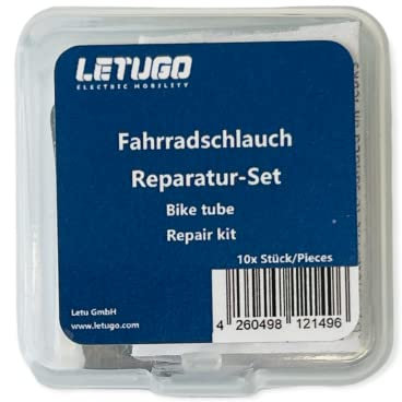 Letugo 10 Stück Fahrrad Reifen Reparaturset - Selbstklebende Flicken (25mm) für wasserdichte Pannenhilfe unterwegs | Kompakte Aufbewahrungsbox