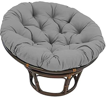 Morbuy Cuscino per Sedie sospese, Cuscino Poltrona Papasan Rotondo Spessa Comoda Seduta Traspirante Impermeabile Cuscino per Interno ed Esterno Giardino (120x120CM,grigio scuro)