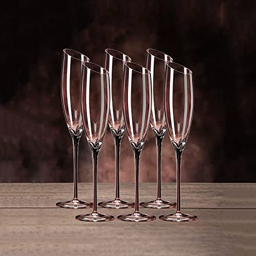 Coppe da champagne Set di 6 bicchieri da champagne inclinati, bicchiere da spumante di lusso leggero, flute da champagne in cristallo for la casa, for bar di casa, occasioni speciali Flauti da champag