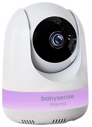 Babysense Fotocamera aggiuntiva Prisma video babyphone, rotazione remota, inclinazione, zoom, feedback bidirezionale, visione notturna, luce notturna RGB, ninne, monitoraggio della temperatura