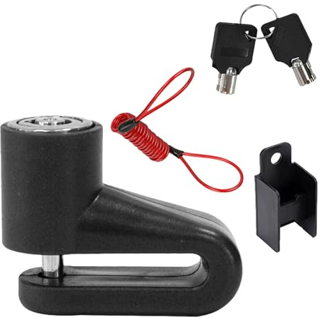 KOAHDE Pinza Antirrobo Segura para Moto, Candado de Disco, Bloqueo de Freno, Accesorio de Seguridad - Negro, 1 Pieza