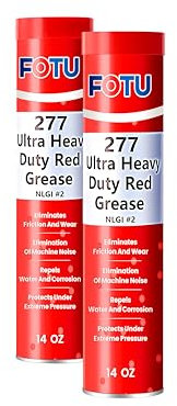 FOTU 277 Ultra Heavy-Duty Red Grease #2 Wheel Bearing Grease Tube, 2x14oz,Multi-Purpose Lubricant for Severe Conditions, Ideal for Automotive, Marine, Buses, Trucks and Tractors