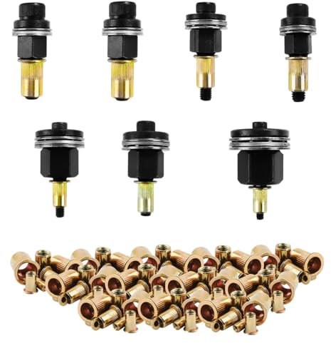 OYIWINMI 77 pièces Set de pince à écrous aveugles (Nietmutternzange) – Outil manuel à sertir les écrous pour M3, M4, M5, M6, M8, M10, M12 – Machine à river manuelle avec accessoires