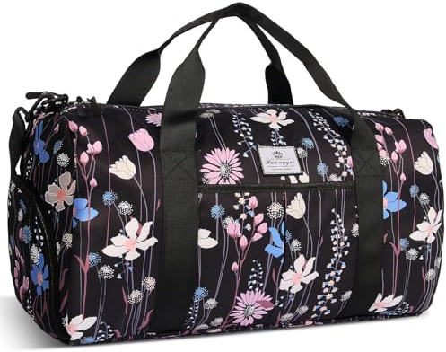 HUA ANGEL Sporttasche Damen 30L mit Nassfach & Schuhfach - Faltbare wasserdichte Weekender Tasche für Fitnessstudio, Schwimmbad, Reisen - Trainingstasche, Badetasche, Handgepäck