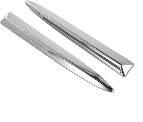 WIIYENA Coppia di modanature cromate per griglia superiore del paraurti anteriore per Fiat 500 2007-2015 Decorazione esterna Plastica argentata OEM 735455041 735455042