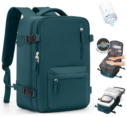 SZLX Sac à Dos Sous Vide Bagage à Main Pour Femmes, Sac à Dos Airbag Avec Système De Vide Pour Le Voyage, Ryanair Travel Ruscksack Taille Cabine Avec Pompe étanche Valise Sous Vide Pour Homme