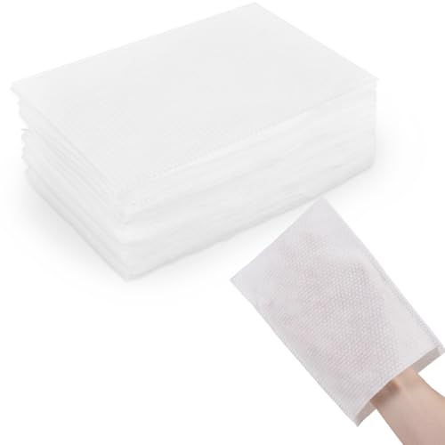Carehabi 60x Gant de Toilette jetable, 23 x 15 cm, Gants de Toilette jetables résistantes aux déchirures pour Adultes, bébés, Gants jetables Toilette Ultra Douces en Tissu Non tissé