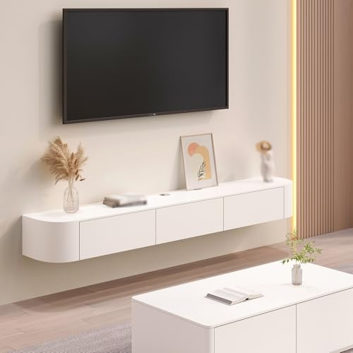 Flytande TV-stativ väggmonterad TV-konsol nöjescenter med förvaring 160 cm moderna TV-möbler för vardagsrum snygg TV-hylla för heminredning