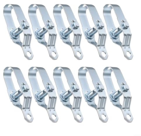 NiuLumea 10 tensores de malla de alambre ajustables, para coladores de valla de acero galvanizado resistente, invernadero de jardín, 5 tamaños incluidos (120 mm)