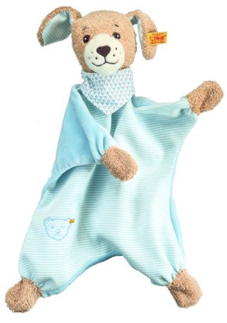 Steiff Schmusetuch Gute-Nacht-Hund, Süßes Stofftier, Jungen, Mädchen & Babys ab 0 Monaten, Plüschtier 24 cm, Hellblau, 239694