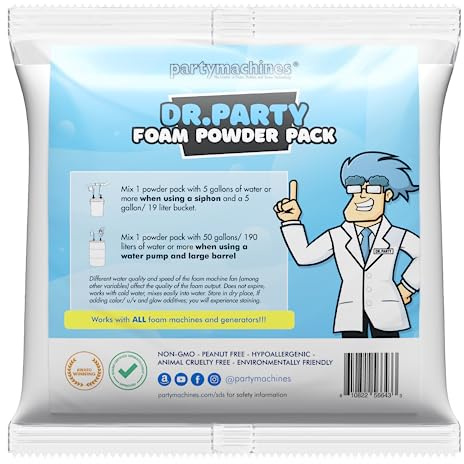 Dr.Party Single Foam Powder Pack - Create Up to 120 Gallons of Foam in Minutes - Ultimate Bubble Party Solution