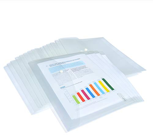 Rapesco 1497 ECO Kuvertmapp, Återvunnen Plast, A4+, Transparent, 50 Pack | Återvunnet material, transparent
