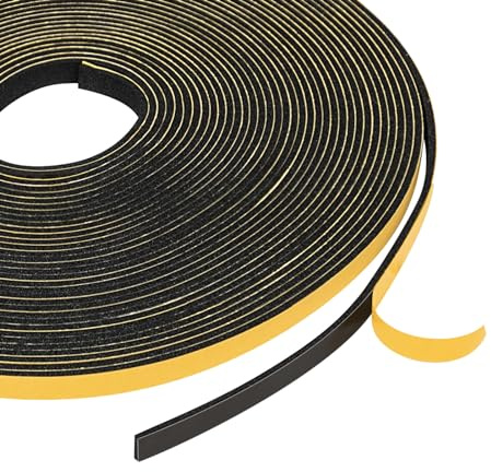 Yotache Weather Stripping (.25) 1/4 Inch Wide X 1/16 Inch Thick (New Adhesive Craft), Thin Foam Seal Gasket Tape for Window, Dashboard, Sliding Door Jamb, 65 Ft Length (2 Strips of 33 Ft Each)