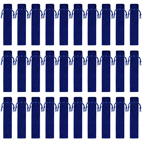 SUMERSHA 100pcs Velvet Pen Pouch Drawstring Pen Bag Single Pen Sleeve Holder for Office Business Gift