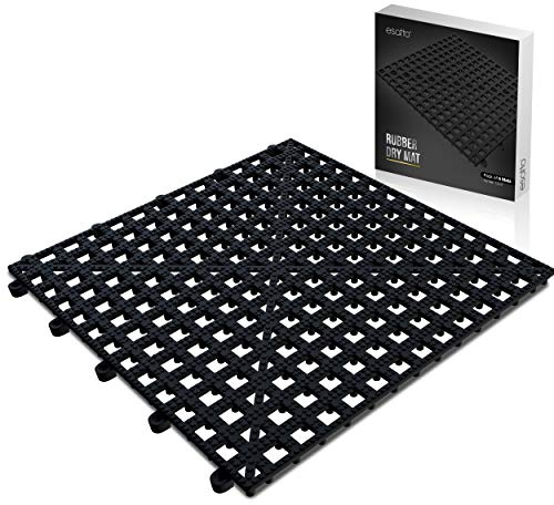 Esatto Interlocking Shelf Mats – for Spills, Clean Bars, Stain Protection, and an Anti-Slip Surface (6, Black)