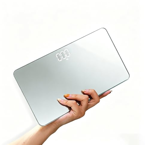 Travel Scale for Body Weight, Venugopalan Small Portable Body Weight Scales Digital Bathroom Mirror Scale Mini Electronic Scale for Personal Health, Body Tape Measure Included (Rechargeable)