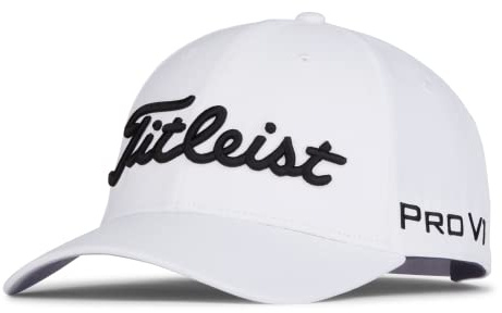 Titleist Tour Performance Golf Hat, White/Black
