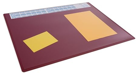 Durable Desk Mat with Annual Calendar 65 x 50 cm, Non-Slip, Polypropylene,Made in Germany, Red