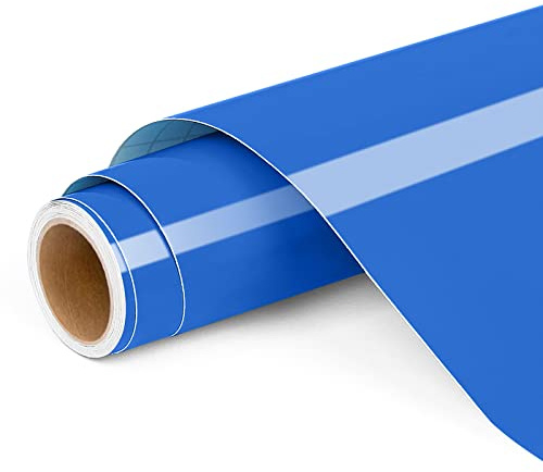 Permanent Vinyl for Cricut, 12x4ft Navy Blue Self Adhesive Vinyl Roll for Cricut and Silhouette Cameo, Blue Vinyl for Party Decoration, Window Stickers, Home Decor