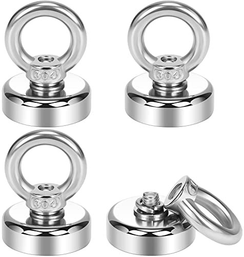 Wukong 19 kg gancho magnético de Neodyme, 4 piezas para abrigo, imán magnético potente, 25 mm, ojales, imanes de gancho para cocina, nevera y garaje