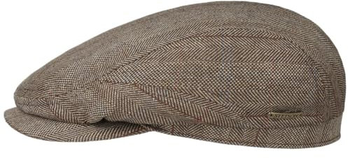 Stetson Pascoli Driver Flatcap Herren - Blaue Mütze aus 100% Seide - Kappe mit UV-Schutzfaktor 40 - Sommermütze Made in The EU - Frühjahr/Sommer beige-braun 56 cm