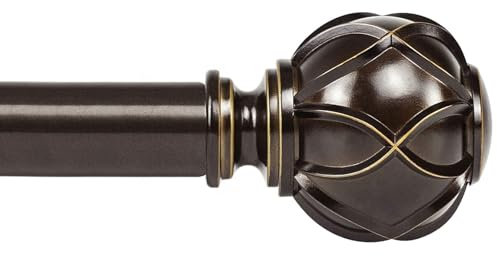 KAMANINA Gardinenstange Bronze 80 to148CM Lang, Vorhangstange Ausziehbar für Fenster, Gardinenstangen mit Netzförmig Textur Endstücke