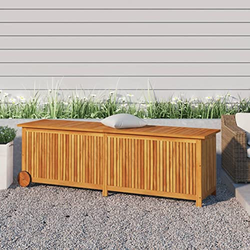 Festnight gartentruhe mit Rollen kissenbox Outdoor wasserdicht Box für Garten auflagen gartenkiste wetterfest Aufbewahrungsbox Auflagenbox Garten -Typ 2-150 x 50 x 58 cm