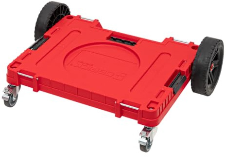 Qbrick - System ONE Transport Platform all Terrain RED Ultra HD - Board Transport - Rolling Tray Organiser Storage for Tools Set and Accessories with High Capacity of 120kg - Made of Durable Plastic