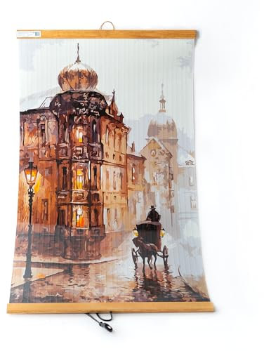 500W Pannello Riscaldante Infrarossi - per Ambienti fino a 15 m² – Riscaldatore a Infrarossi per Soggiorno, Ufficio, Camera da Letto – 60x105 cm (Vecchia Praga)