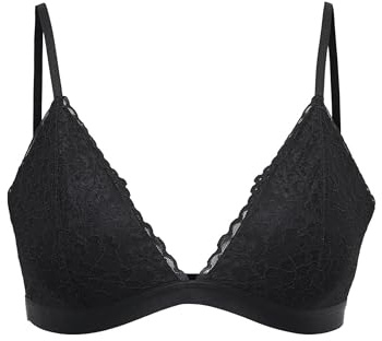 ONLY Padded Onldelicate Bralette Triángulo Acolchado Acc, Negro, M Mujer, Negro, M