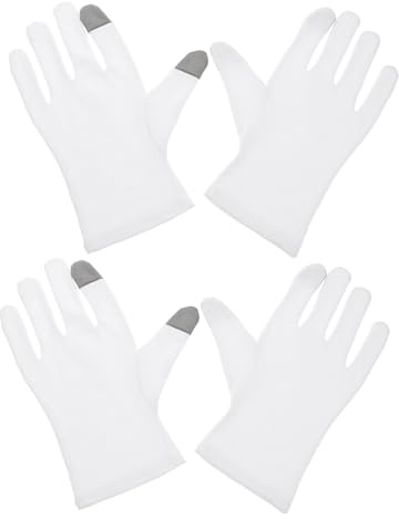 Algodón y Spandex Guantes Hidratantes para Manos, Noche, 2 Pares | Guantes de Algodón, Guantes Loción Nocturna, Guantes para Dormir