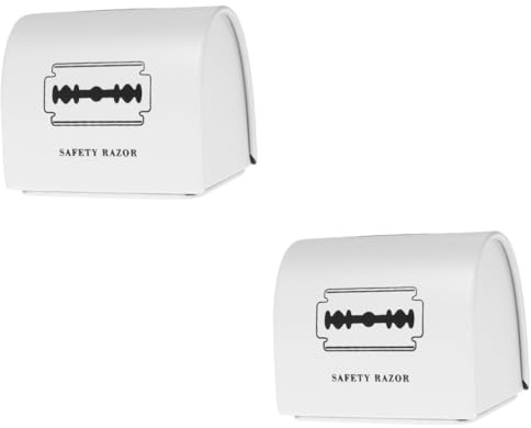PACKOVE 2piezas Caja De Desecho De Cuchillas De Afeitar Contenedor Portátil para Almacenaje De Cuchillas Recipiente Seguro para Afeitar y Organización De Accesorios