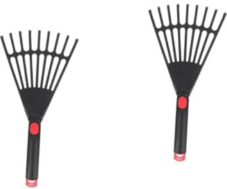 SHINEOFI 2 Piezas Rastrillo de Jardín de Plástico Herramienta de Jardinería para Quitar Rastrillo Pequeño para Jardín con Mango para Parterres