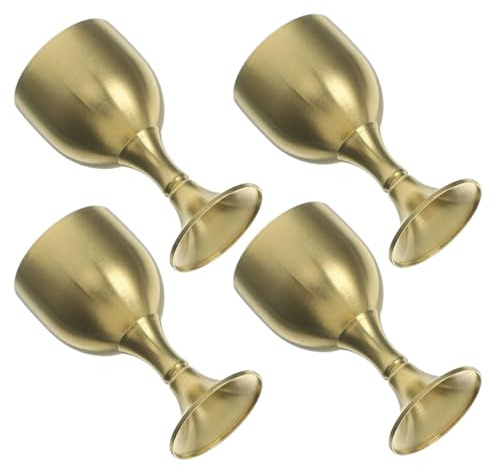 COLLBATH Calice Decorativo in Rame Massiccio Vintage, 4 Pezzi Piedistallo Alto, Tazze Da Festa Per Comunione e Cerimonie Religiose, Eleganti Calici Retrò Per Uso Domestico