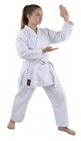 ARIMA Kihon White Karate Gi Uniform – Lightweight Beginner Gi for Training – Durable WKF-Style Karate Suit with Belt - 90