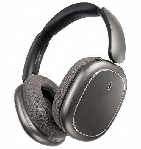 Next Destination ND905-ANC Auriculares Inalámbricos de Diadema Bluetooth 5.4 Cancelación de Ruido Activa 40H Autonomía Bajo Potente Cascos con Micrófono para Llamadas Almohadas Magnéticas (Negro)
