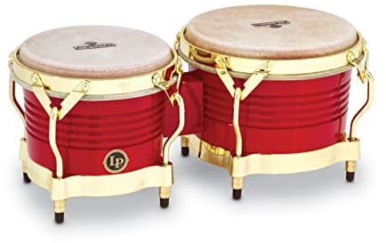 Latin Percussion M201-RW LP Matador Wood Bongos - Blaze Red/Gold Tone 8.625-inch