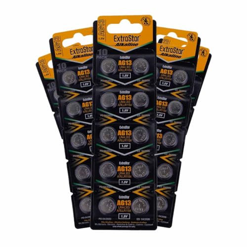 50 BATTERIE A BOTTONE PILE AG13 1,5v SR44 LR44 LR1154 357 SR1154