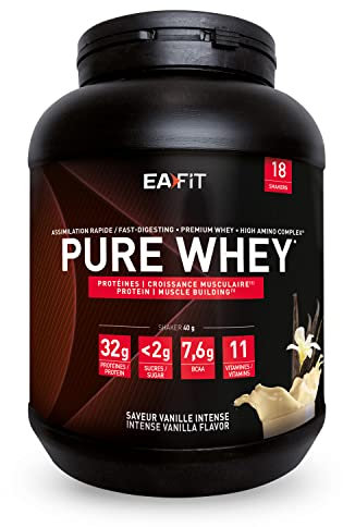 Proteine in Polvere Whey 750 g Gusto Vaniglia | 31 g per Shaker Proteine | Whey Protein Concentrate e Isolate | BCAA + L-Glutammina + Taurina | Integratore per Massa Muscolare | Con 11 Vitamine