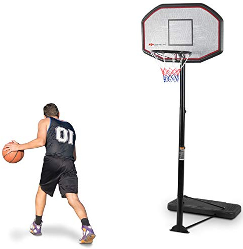 COSTWAY Panier de Basket sur Pied avec Hauteur Réglable 200-305cm, Support de Basketball Portable à roulettes avec Un Panneau Arrière pour Extérieur ou Intérieur
