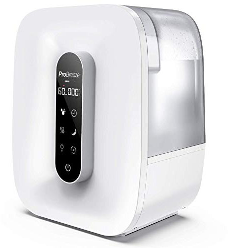 Pro Breeze® 5.6 Litre Ultrasonic Humidifier & Aroma Diffuser with Cold & Warm Mist, LED Display, Humidity Sensor, Timer, Auto Shut-Off and 360° Dual Mist Output
