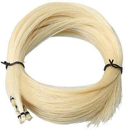 BQLZR White 83cm Violin Bow Hair Horsehair for Violin Bow Replacement Parts Natural Unbleached 50g